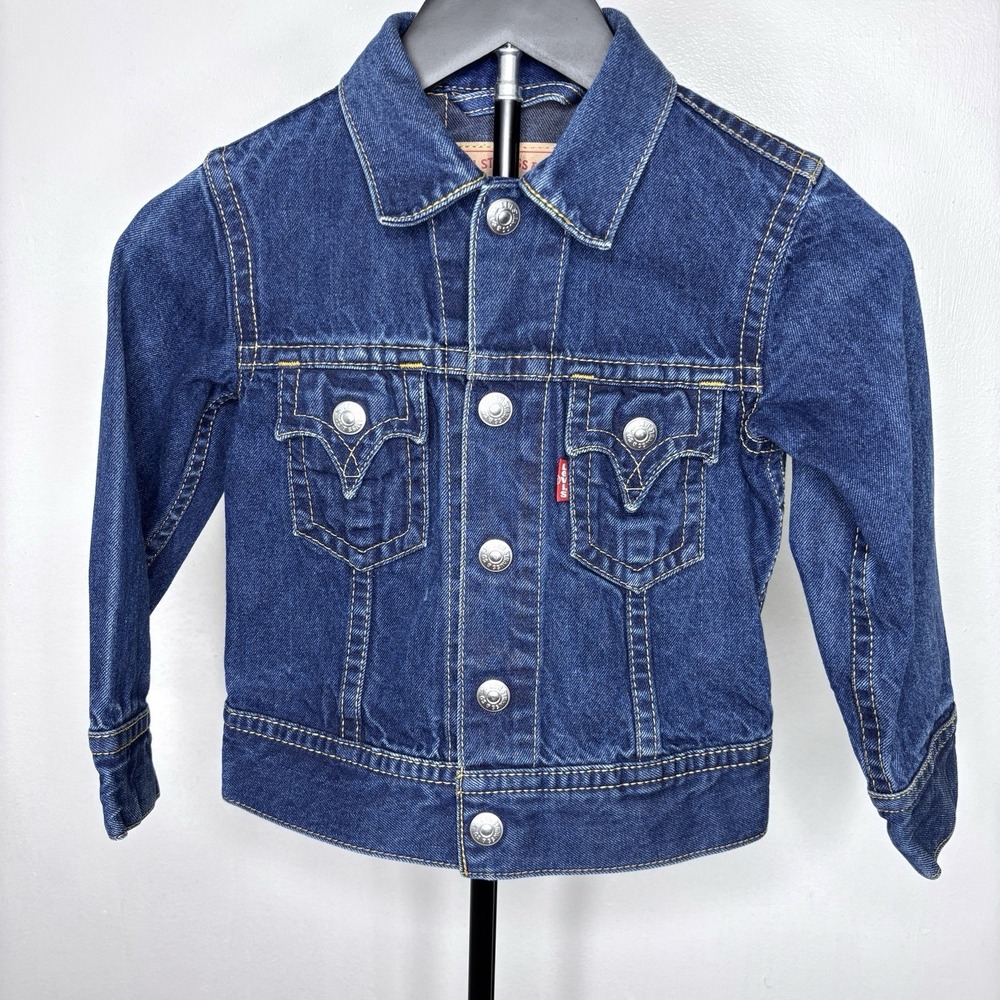 Levis Type 1 Iconic Denim Jacket Toddler 6 Blue Trucker Button Front Coat